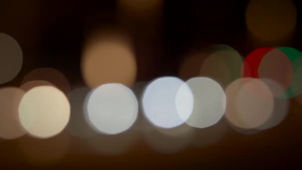 Аннотация Blurred Glowing Illuminated Bright Shiny Traffic Car Lights Backdrop — стоковое видео