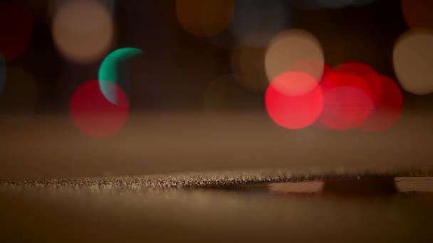 Soyut Bulanık Parlak Aydınlatılmış Parlak Trafik Işıkları Arkaplanı — Stok video