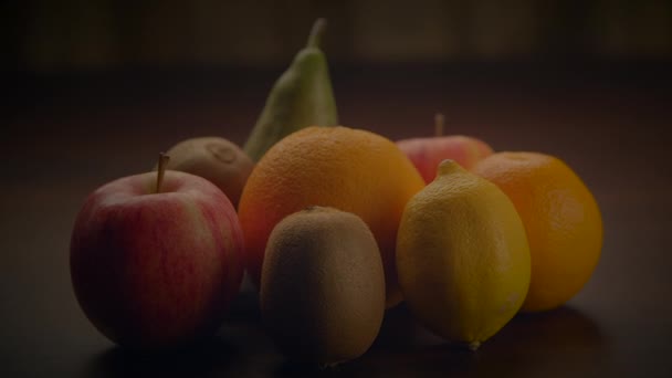 Frutas Saludables Nutrición Con Vitaminas Antioxidantes — Vídeo de stock