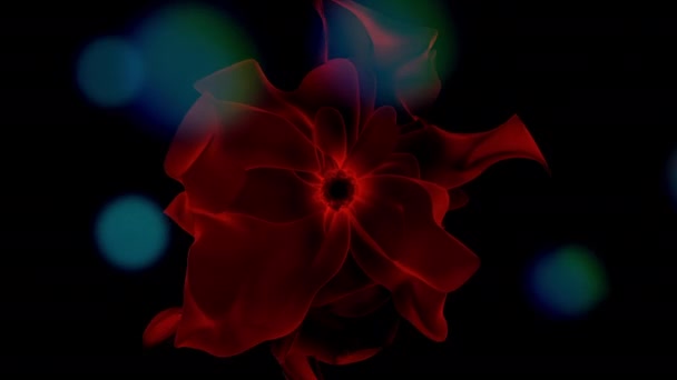 Цветные Яркие Листья Цветка Размахивая Движение Графического Фона — стоковое видео