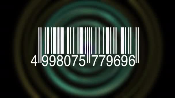バーコードの識別ステッカー ラベルバーコード番号の追跡 — ストック動画