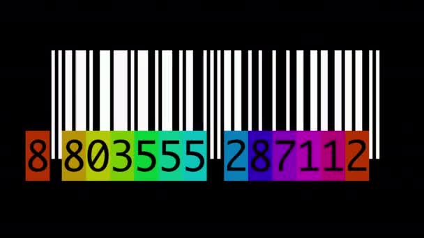 Digitale Barcodenummers Gegevens Scannen Achtergrond — Stockvideo