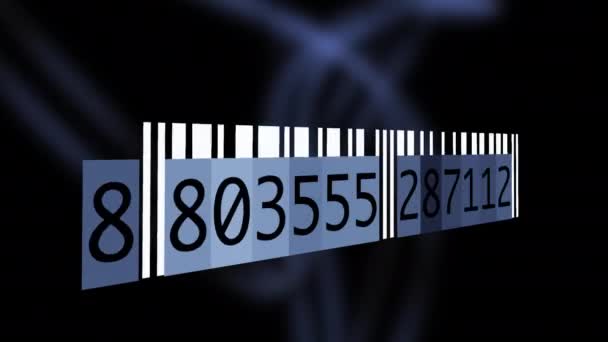 Digital Streckkod Nummer Data Scanning Information Bakgrund — Stockvideo