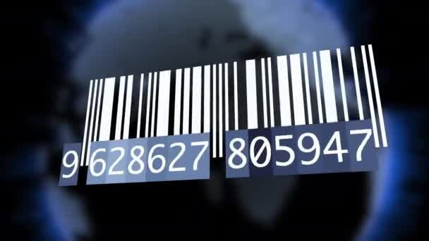 Números Digitales Código Barras Información Escaneo Datos Fondo — Vídeos de Stock