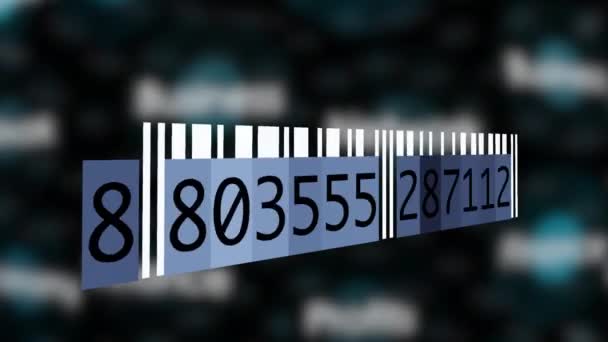 Tracking Bar Code Identification Sticker Label Barcodes Number — Stock Video