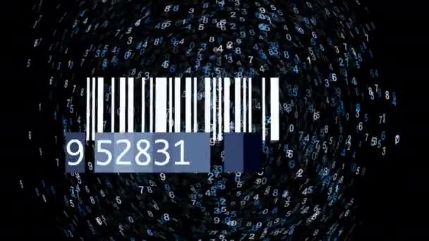 Digital Barcode Numbers Data Scanning Information Background — Stock Video