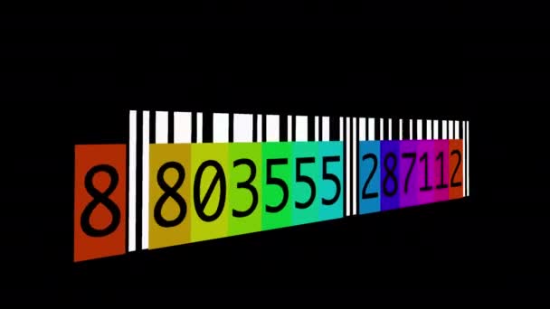 バーコードの識別ステッカー ラベルバーコード番号の追跡 — ストック動画