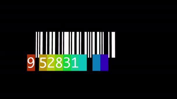 Rastreo Código Barras Identificación Etiqueta Etiqueta Códigos Barras Número — Vídeo de stock