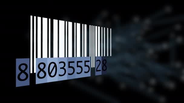 Digitální Čárový Kód Čísla Data Scanning Information Background — Stock video