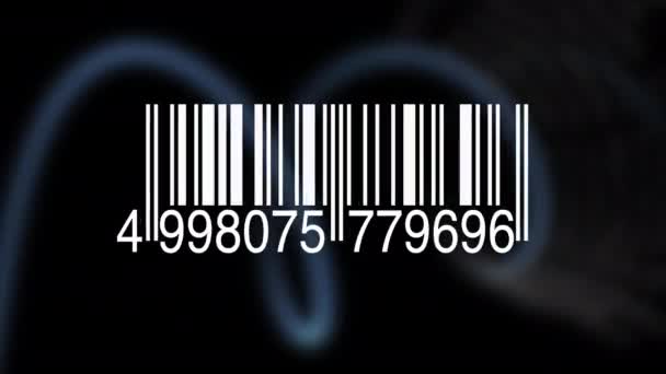 Números Digitales Código Barras Información Escaneo Datos Fondo — Vídeo de stock
