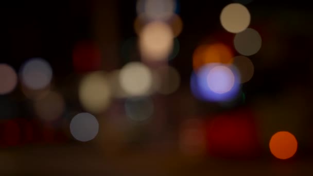 Renkli Şehir Gecesi Işıkları Bokeh Arkaplanı — Stok video