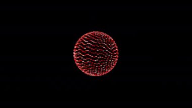 Kırmızı bir daire gökyüzünde siyah bir zemin üzerinde dönüyor ve eğlenceli bir görsel model oluşturuyor. Doğada büyüleyici bir olay gibi görünüyor.