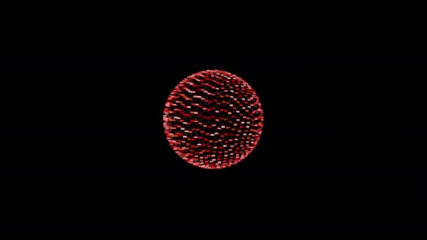 Ein Roter Kreis Dreht Sich Himmel Vor Schwarzem Hintergrund Und — Stockvideo