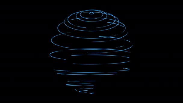 Manșon Iluminat Auto Model Cercuri Albastre Electrice Fundal Negru Creând — Videoclip de stoc