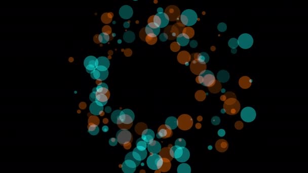 Motif Artistique Cercles Électriques Bleus Orange Ressemblant Des Gouttelettes Eau — Video