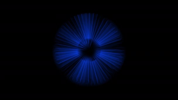 Círculo Azul Celeste Que Emite Rayos Que Asemeja Pétalo Ojo — Vídeo de stock
