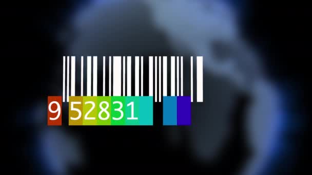 Rastreamento Código Barras Identificação Etiqueta Etiqueta Código Barras Número — Vídeo de Stock