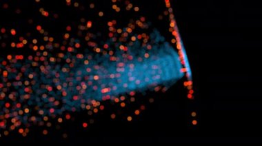 Çember Parçacıkları Akan Doku Örnekleri Siyah Arkaplanda İzole Edildi