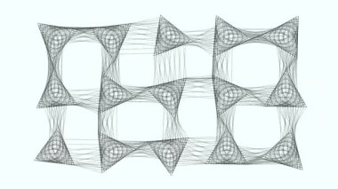 Dönen çizgiler ve şekillerle bir dizi animasyon geometrik desenler dinamik bir görsel etki yaratır..
