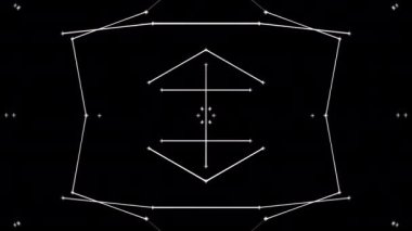 Modern ve fütüristik görünüş için siyah ve beyaz karmaşık geometrik tasarım, görsel projeler için harika