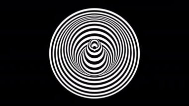 Büyüleyici bir siyah-beyaz sarmal animasyon hipnotik görsel bir etki yaratıyor, video projeleri için ideal..