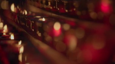 Mum Mumları Gece Işıkları Bokeh Kutsal Dini Tören için
