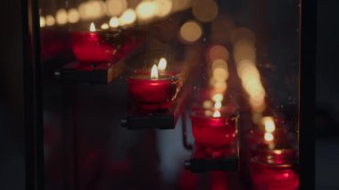 Mum Mumları Gece Işıkları Bokeh Kutsal Dini Tören için