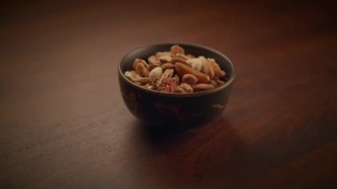 Taze Organik Sağlıklı Vejetaryen Fındık Karıştırıcı Yiyecek Besleme Arkaplanı