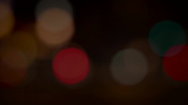 Renkli Şehir Gecesi Işıkları Bokeh Arkaplanı