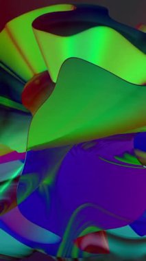 Canlı ve renkli soyut şekiller ve büyüleyici renkler dinamik bir dijital sanat kompozisyonu oluşturmak için birleşir