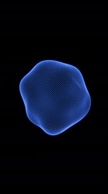 Büyüleyici bir mavi şekil karanlıkta süzülür, sanatsal veya bilimsel temalar için mükemmeldir, eşsiz bir görsel tema sağlar.
