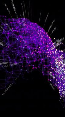 Veri ağlarının soyut bir temsili bağlantı ve yapıları canlı renklerde gösterir.