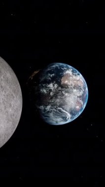 Hem Dünya 'nın hem de Ay' ın çarpıcı ve nefes kesici görüntüsü uzayın göksel güzelliğini ve enginliğini gözler önüne seriyor.