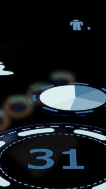 Parlayan ve ışıldayan ışıkların yanı sıra dinamik dairesel desenleri gösteren soyut bir sanatsal tasvir.