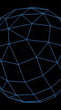Karmaşık geometrik çizgileri ve sergilenen tasarımı olan karmaşık bir kablo küresinin ayrıntılı dijital çizimi