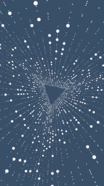 Çarpıcı dinamik parçacık efektleriyle çevrili bir çalma düğmesini öne çıkaran çekici bir ortam grafiği