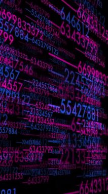 Akan sayısal verilerin canlı ve dinamik bir temsili, yenilikçi ve gelecekçi bir dijital tasarım sergiliyor.