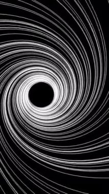 Zıt ışık ve karanlık elementlerin zarafetle iç içe geçtiği sarmal bir girdap tasviri.