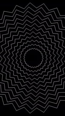 Karmaşık bir şekilde tasarlanmış geometrik spiral desenler zigzag çizgilerini karanlık bir zemine karşı güzelce sergiliyor.