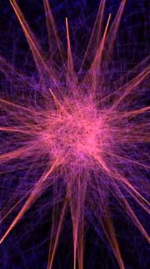 Derinlik ve entrika için zengin mor ve ılık turuncu enerji desenleri içeren canlı bir görsel tasvir.