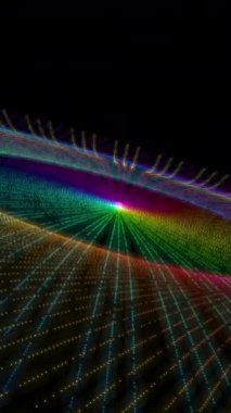 Canlı renklerin ve dinamik dalga desenlerinin büyüleyici bir karışımı enerji ve hareket hissi uyandırıyor..