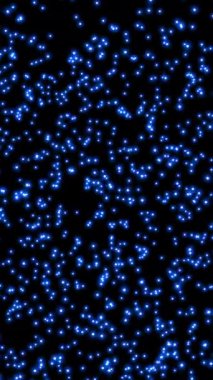 Mavi parçacıklar, dijital sanat ve tasarım projeleri için mükemmel olan karanlık bir arkaplanda güzelce parıldıyor.