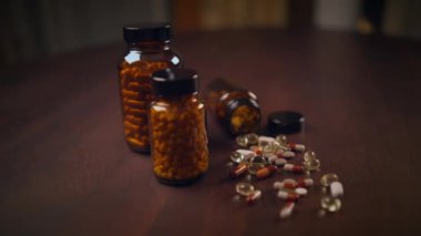 Sağlıklarının ve sağlıklarının göstergesi olarak çeşitli malzemeler bir masanın üzerinde ustalıkla düzenlenir.