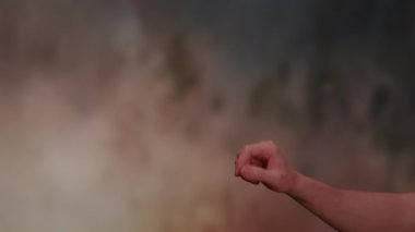 Belirgin bir şekilde bulanık, soyut bir sanat geçmişine karşı çok anlamlı bir el hareketi.