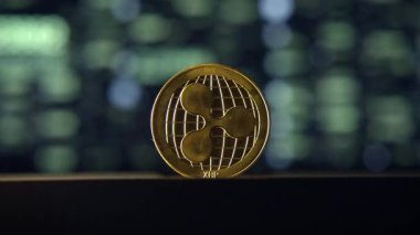 Kripto para biriminin büyümesini sembolize eden, modern bir dijital arkaplana karşı sergilenen parlayan bir dalgacık..