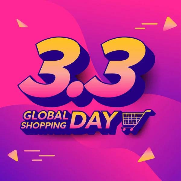 Shopping Day Sale Banner Design Global Shopping World Day Sale — Stock Vector