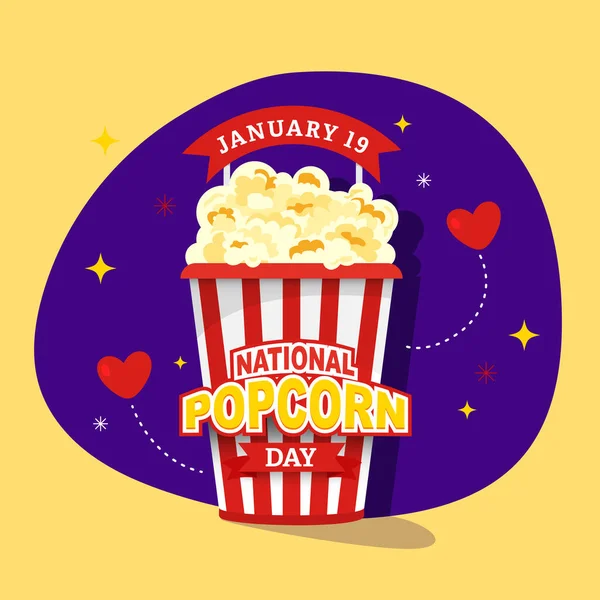Εθνική Ημέρα Popcorn Διάνυσμα Εικονογράφηση Στις Ιανουαρίου Διάνυσμα Σχέδιο Εικονογράφησης Διανυσματικά Γραφικά