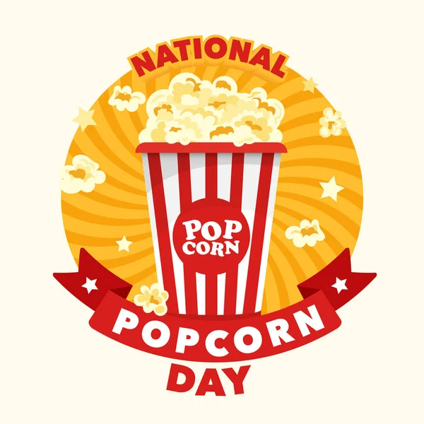 National Popcorn Day Vector Illusztráció Január Vector Illustration Design Stock Vektor
