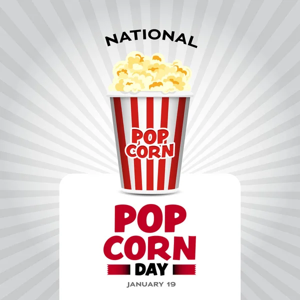 National Popcorn Day Vector Illusztráció Január Vector Illustration Design Jogdíjmentes Stock Vektorok