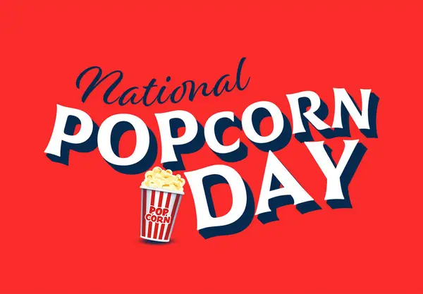 National Popcorn Day Vector Illusztráció Január Vector Illustration Design Stock Illusztrációk